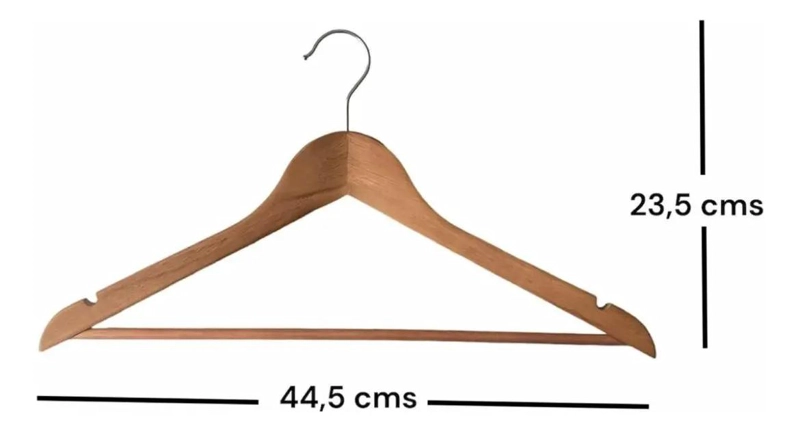 SET DE 6 COLGADORES DE MADERA ERGONOMICOS PARA ROPA - 3