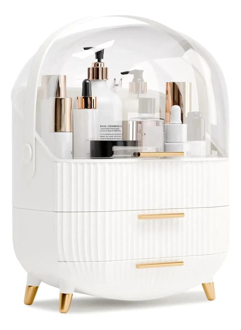 ORGANIZADOR PORTATIL DE COSME TICOS Y MAQUILLAJE COLOR BLANCO - 1