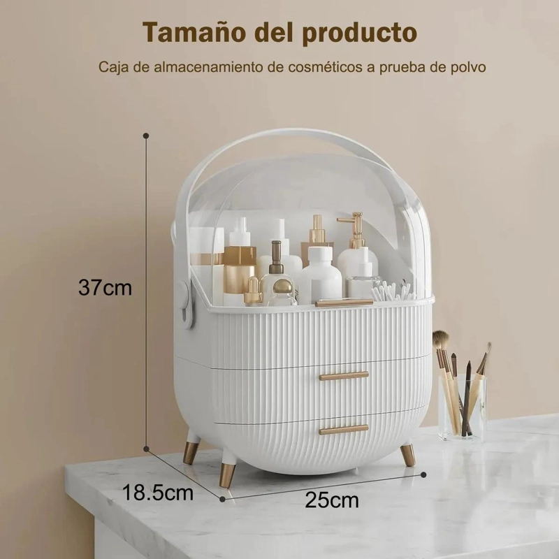 ORGANIZADOR PORTATIL DE COSME TICOS Y MAQUILLAJE COLOR BLANCO - 2