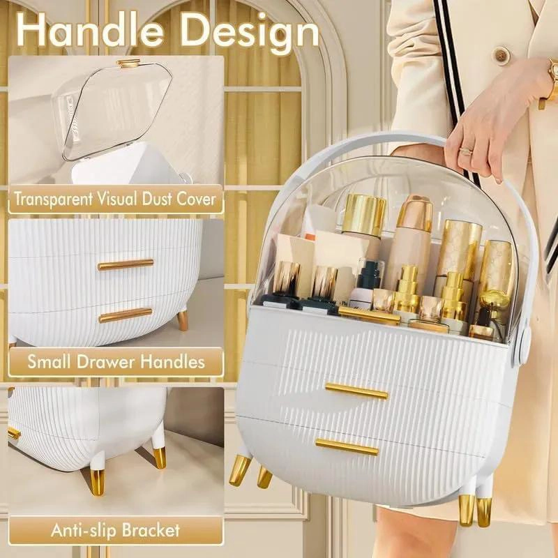 ORGANIZADOR PORTATIL DE COSME TICOS Y MAQUILLAJE COLOR BLANCO - 7