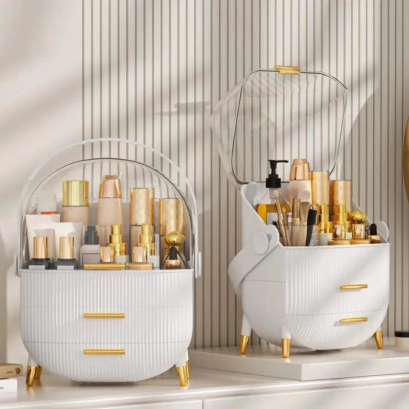 ORGANIZADOR PORTATIL DE COSME TICOS Y MAQUILLAJE COLOR BLANCO - 8