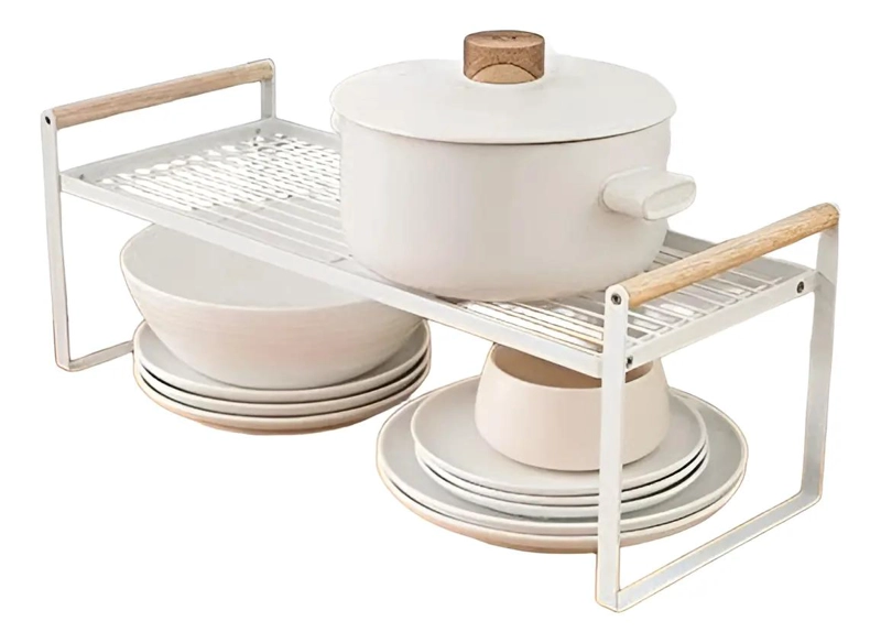 ESTANTE ORGANIZADOR DE COCINA BLANCO PARA GABINETES - 1