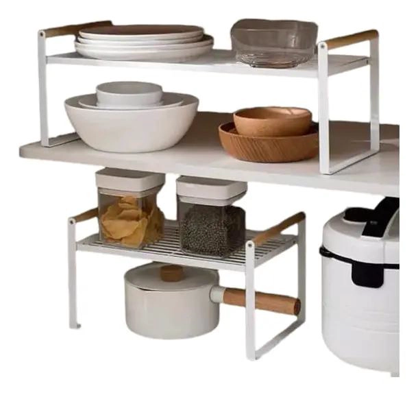 ESTANTE ORGANIZADOR DE COCINA BLANCO PARA GABINETES - 6