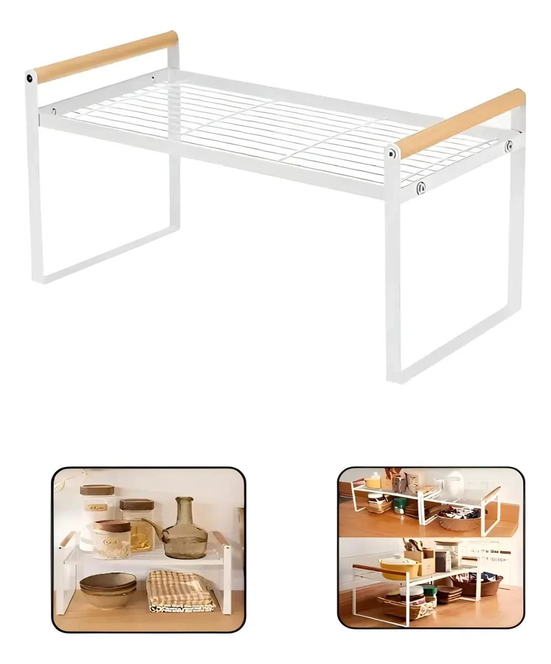 ESTANTE ORGANIZADOR DE COCINA BLANCO PARA GABINETES - 7