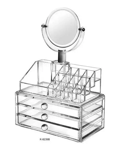 ORGANIZADOR ACRILICO GRANDE PARA MAQUILLAJE Y JOYAS CON ESPEJO - 2