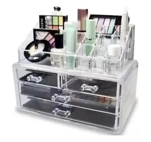 ORGANIZADOR ACRILICO GRANDE PARA MAQUILLAJE Y JOYAS CON ESPEJO - 3