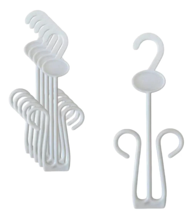 PACK DE 30 COLGADORES PLASTICOS BLANCOS PARA ROPA Y CALZADO - 2