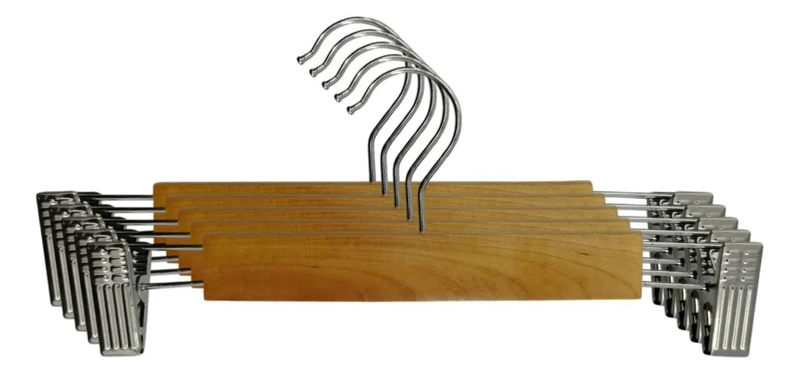 PACK DE 5 COLGADORES DE MADERA PARA PANTALON DE 26CM - 1