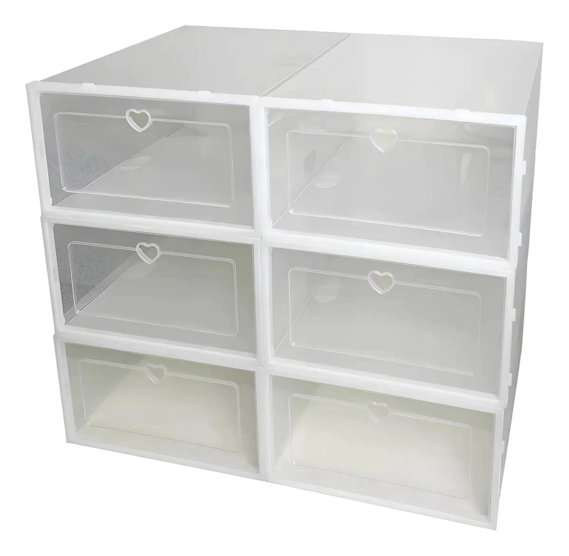 PACK DE 6 CAJAS ORGANIZADORAS DE ZAPATOS TRANSPARENTES DE ACRILICO - 1