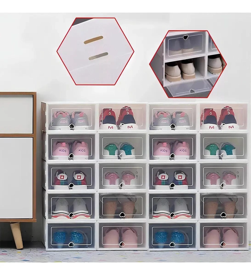 PACK DE 6 CAJAS ORGANIZADORAS DE ZAPATOS TRANSPARENTES DE ACRILICO - 3