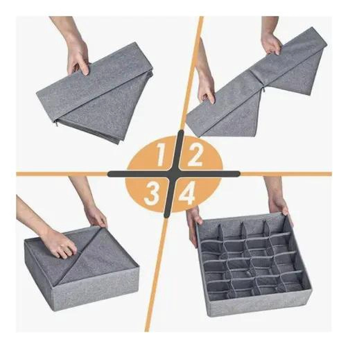 ORGANIZADOR PLEGABLE DE CAJON CON 24 DIVISIONES EN GRIS - 4