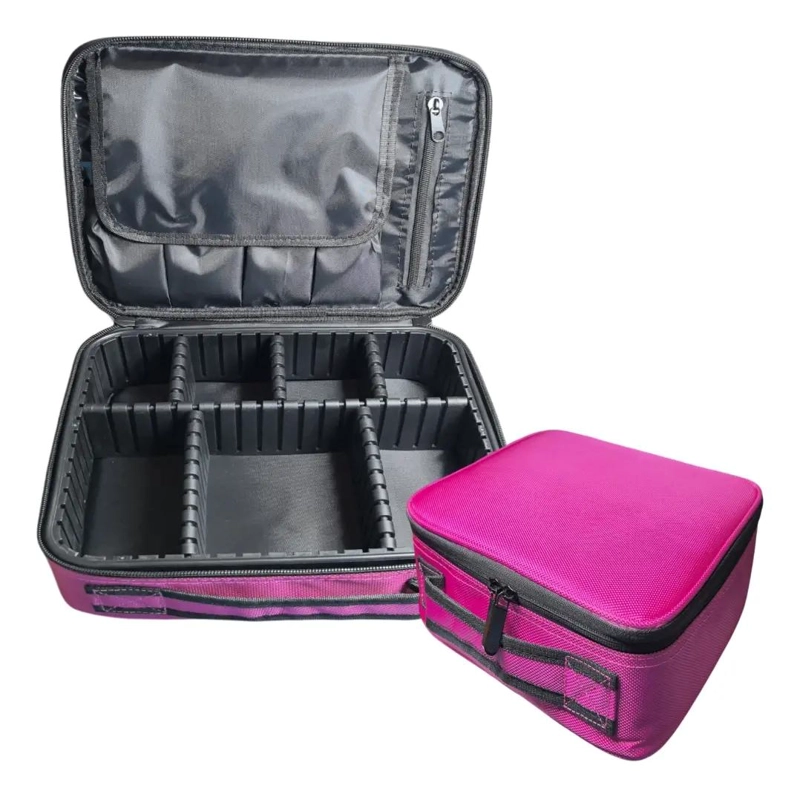 ESTUCHE ORGANIZADOR ROSADO PARA MAQUILLAJE Y COSME TICOS - 1