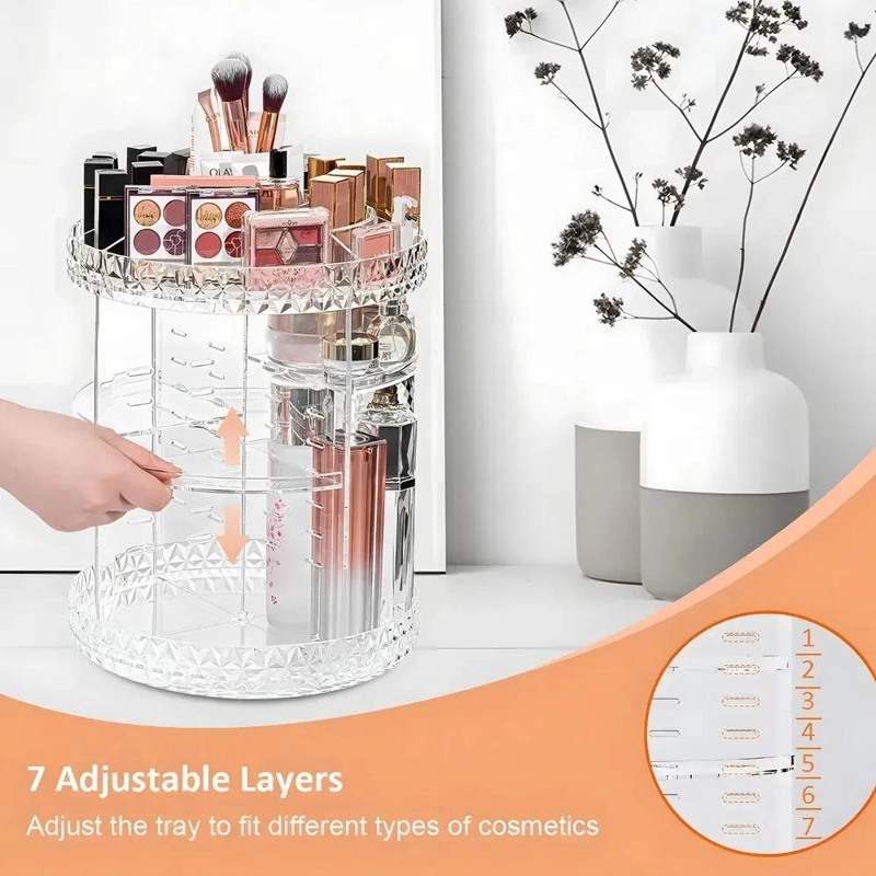 ORGANIZADOR GIRATORIO DE COSME TICOS ACRILICO PARA MAQUILLAJE - 3