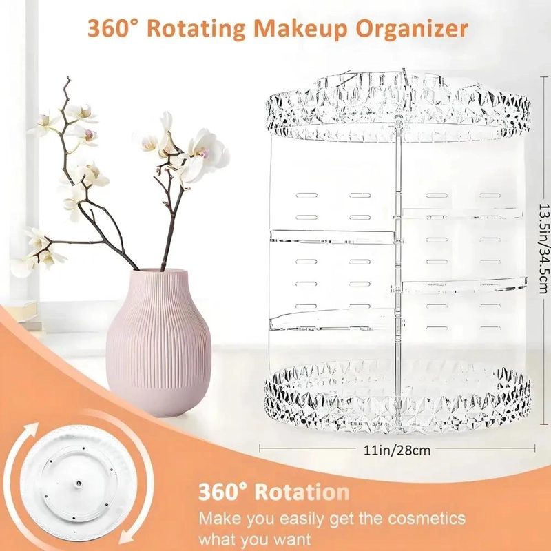 ORGANIZADOR GIRATORIO DE COSME TICOS ACRILICO PARA MAQUILLAJE - 7