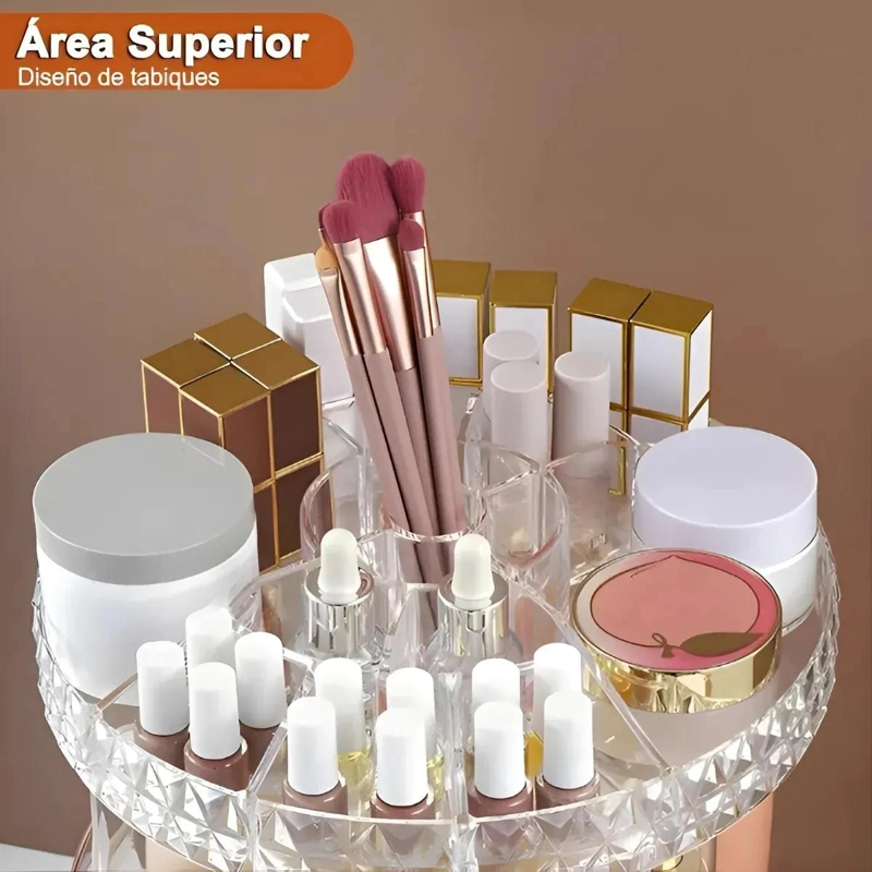 ORGANIZADOR GIRATORIO DE COSME TICOS ACRILICO PARA MAQUILLAJE - 8