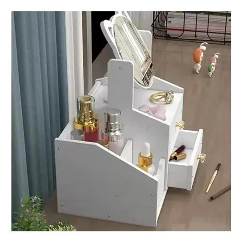 ORGANIZADOR DE CAJON PARA MAQUILLAJE CON ESPEJO Y DISEÑO PRACTICO - 2
