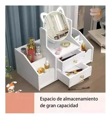 ORGANIZADOR DE CAJON PARA MAQUILLAJE CON ESPEJO Y DISEÑO PRACTICO - 3