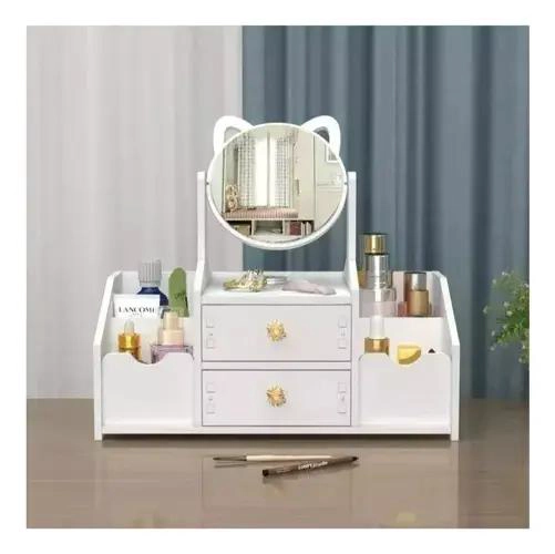 ORGANIZADOR DE CAJON PARA MAQUILLAJE CON ESPEJO Y DISEÑO PRACTICO - 4