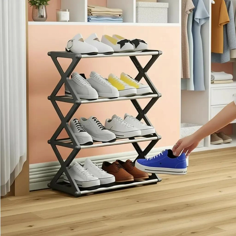 ORGANIZADOR DE ZAPATOS MULTIFUNCIONAL CON 4 NIVELES EN FORMA DE X - 7