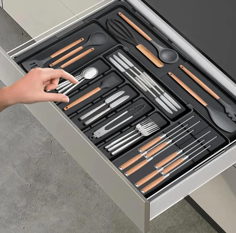 ORGANIZADOR DE CUBIERTOS AJUSTABLE CON 10 COMPARTIMENTOS - 7