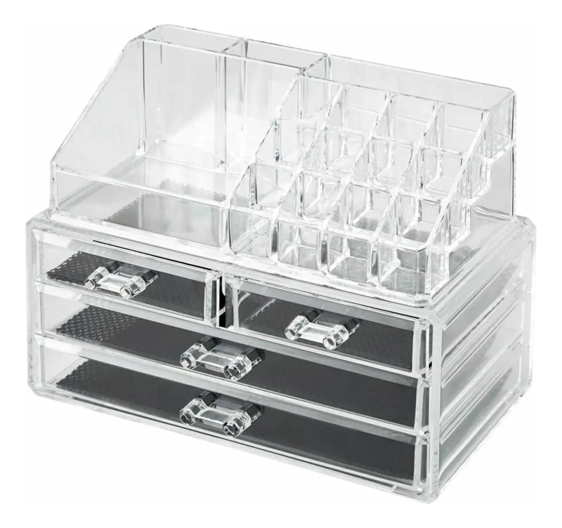 ORGANIZADOR DE MAQUILLAJE CON ESPEJO Y 4 CAJONES MULTICOLOR - 4
