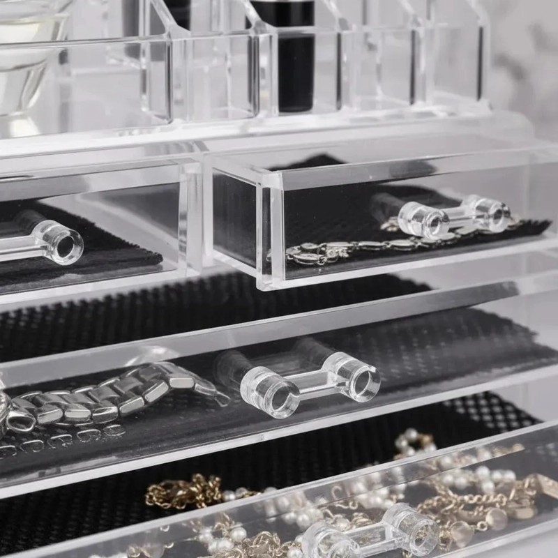 ORGANIZADOR DE MAQUILLAJE CON ESPEJO Y 4 CAJONES MULTICOLOR - 8