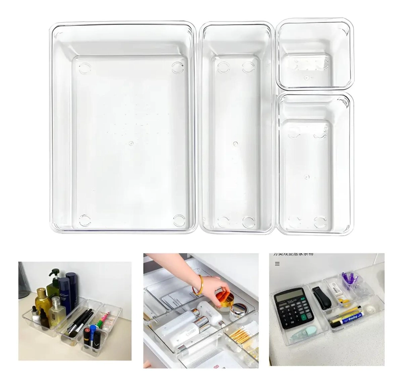 SET DE 4 CAJAS ORGANIZADORAS DE ACRILICO PARA ALMACENAMIENTO - 1