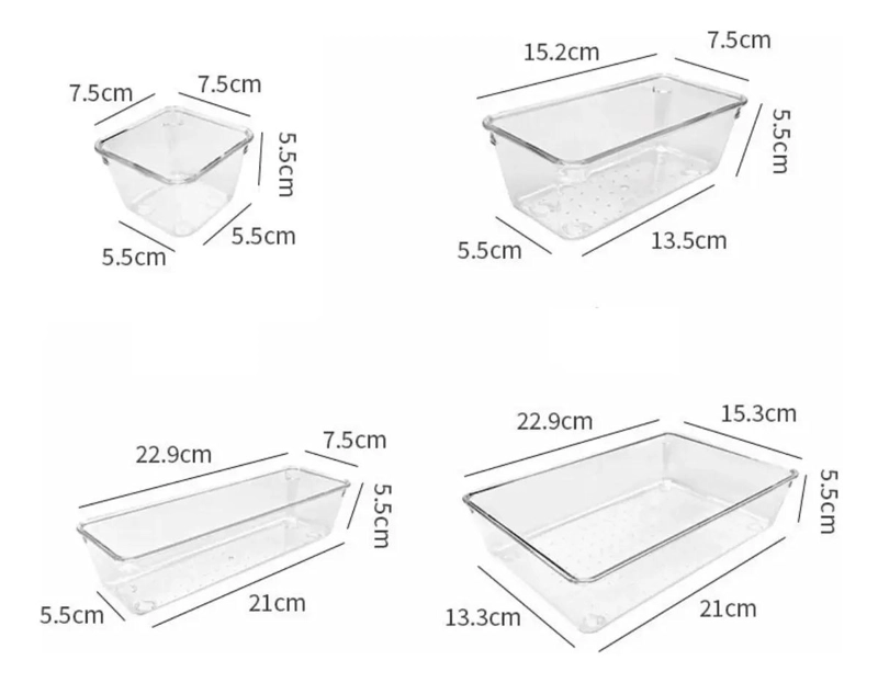SET DE 4 CAJAS ORGANIZADORAS DE ACRILICO PARA ALMACENAMIENTO - 2