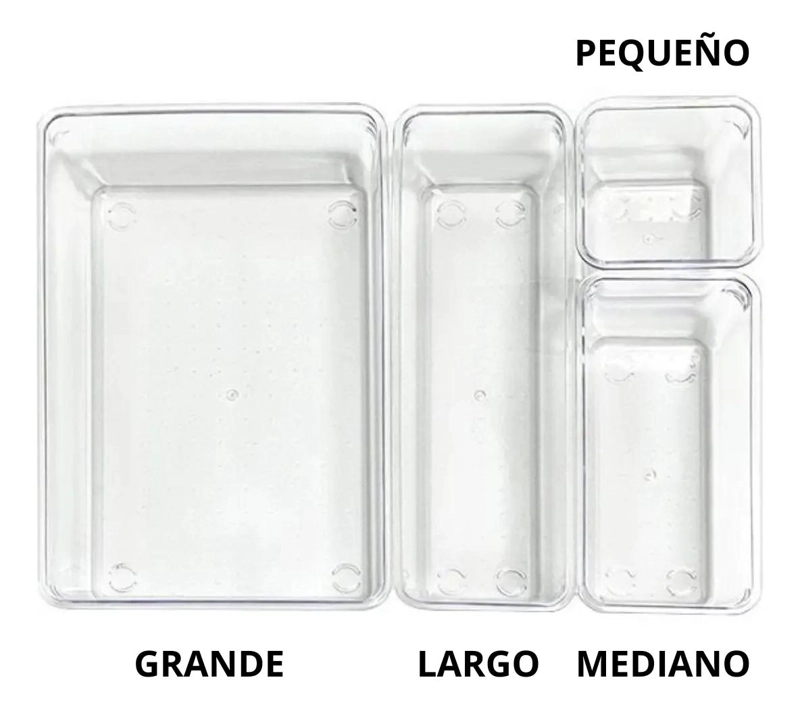 SET DE 4 CAJAS ORGANIZADORAS DE ACRILICO PARA ALMACENAMIENTO - 8