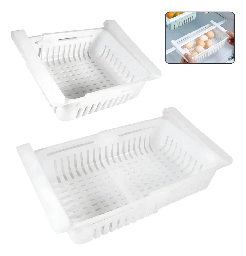 CESTA ORGANIZADOR RETRACTIL PARA REFRIGERADOR Y COCINA - 1