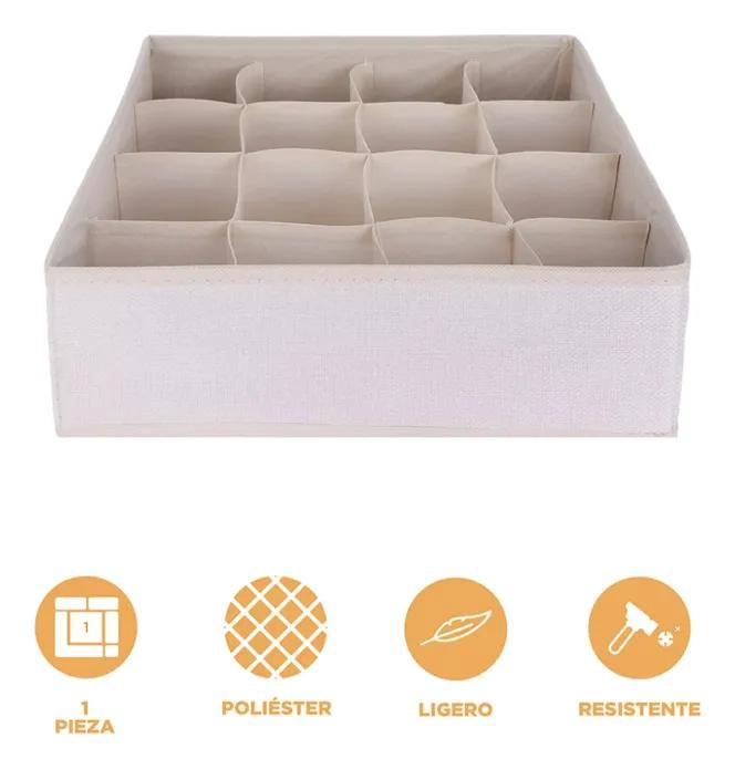 ORGANIZADOR TEXTIL PARA ROPA INTERIOR CON 16 DIVISIONES - 3