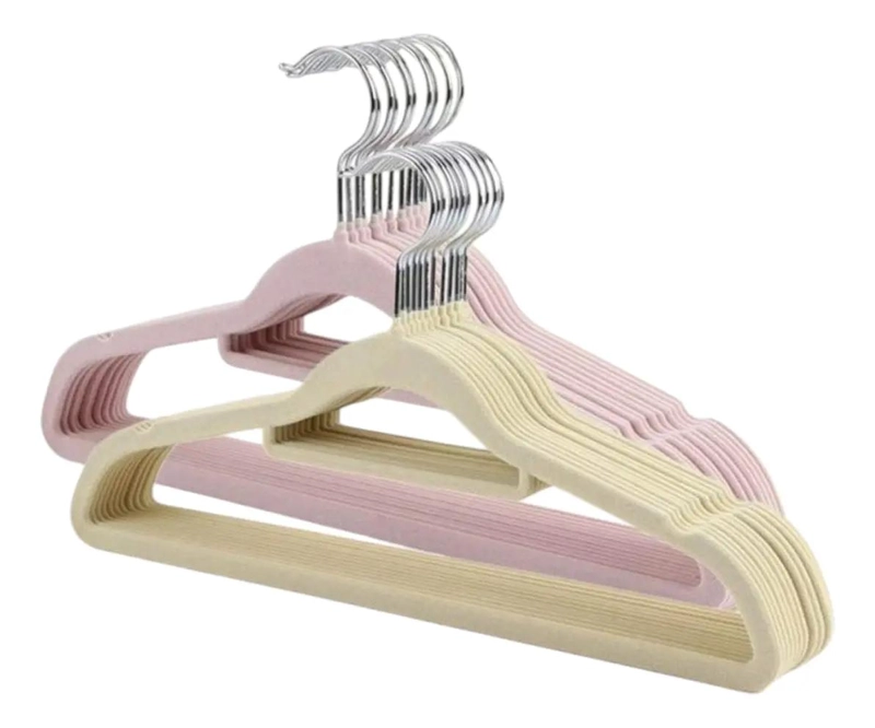 SET DE 5 PERCHAS DE TERCIOPELO ANTIDESLIZANTES CON GANCHO GIRATORIO - 2