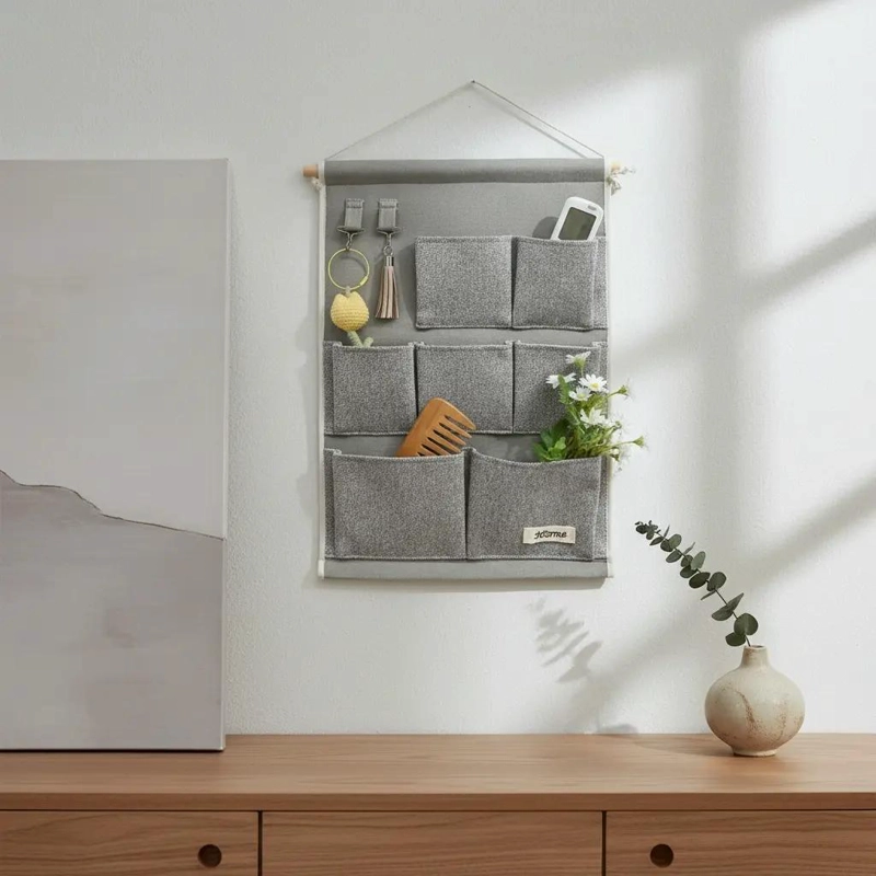 BOLSA DE ALMACENAMIENTO COLGANTE PARA PARED EN COLOR GRIS - 3