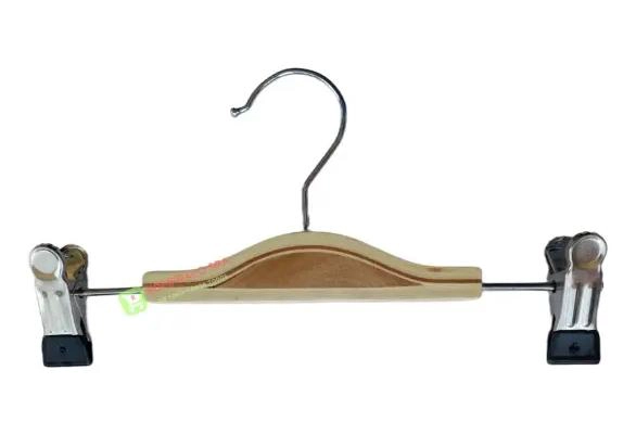 PACK DE 5 COLGADORES DE MADERA BAMBU PARA PANTALONES Y FALDAS - 1