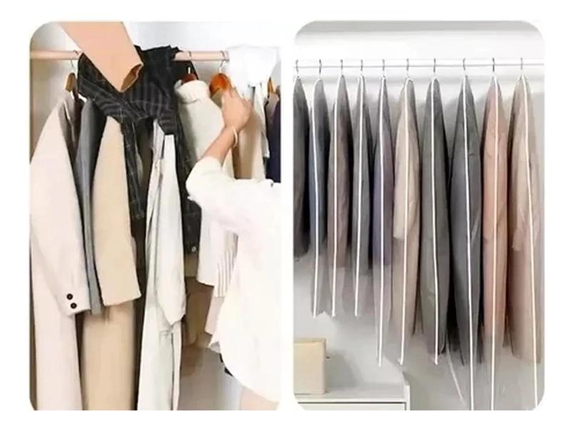 JUEGO DE 5 BOLSAS TRANSPARENTES PARA ALMACENAMIENTO DE ROPA - 5