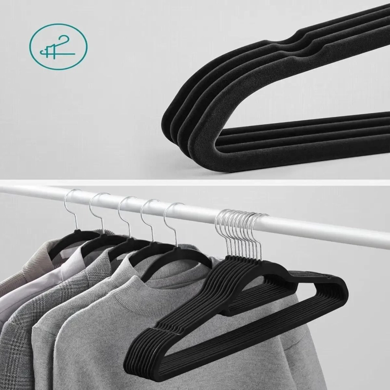 SET DE 20 COLGADORES DE ROPA DE TERCIOPELO ANTIDESLIZANTE - 3