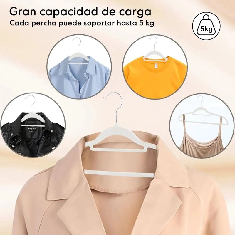 SET DE 20 COLGADORES DE ROPA DE TERCIOPELO ANTIDESLIZANTE - 6