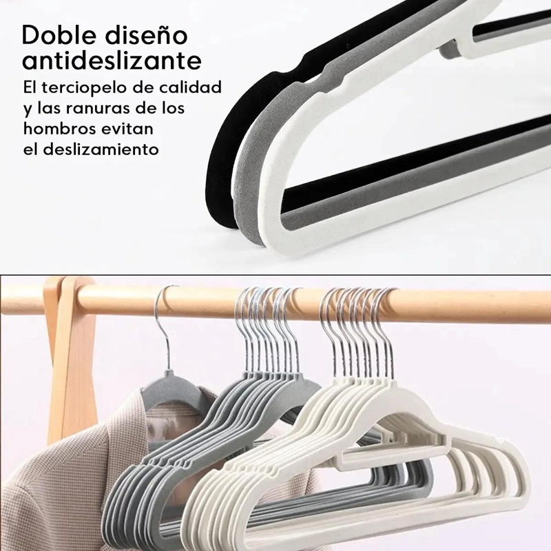SET DE 20 COLGADORES DE ROPA DE TERCIOPELO ANTIDESLIZANTE - 7