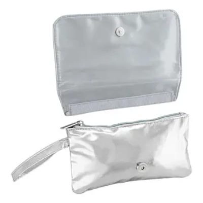 COSMETIQUERO PLATEADO CON ESTUCHE DESMONTABLE Y TAPA BLANCA - 3