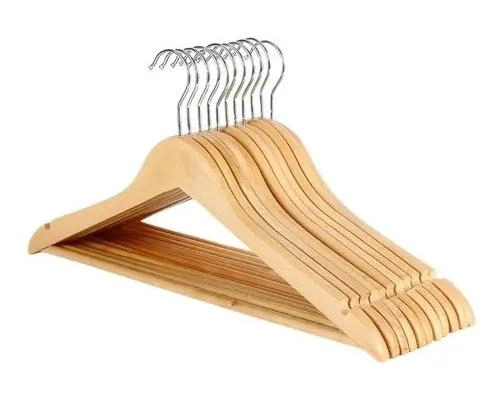 PACK DE 12 COLGADORES DE MADERA PARA POLERAS ADULTOS 44CM - 1