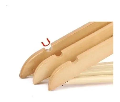 PACK DE 12 COLGADORES DE MADERA PARA POLERAS ADULTOS 44CM - 5