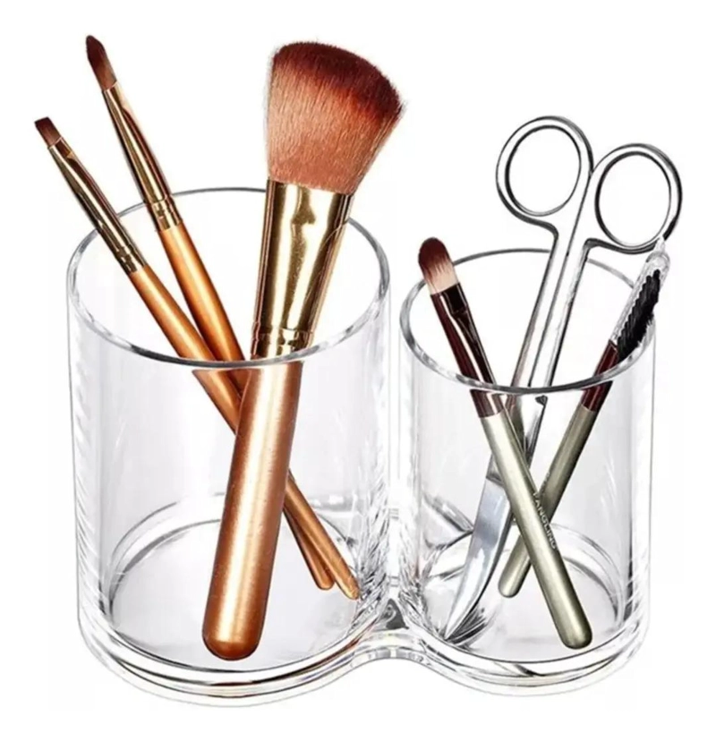 FRASCO DOBLE ACRILICO PARA ALMACENAMIENTO DE MAQUILLAJE Y ACCESORIOS - 1
