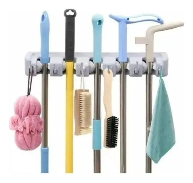 ORGANIZADOR COLGADOR DE PARED PARA ESCOBAS Y UTENSILIOS DE ASEO - 2