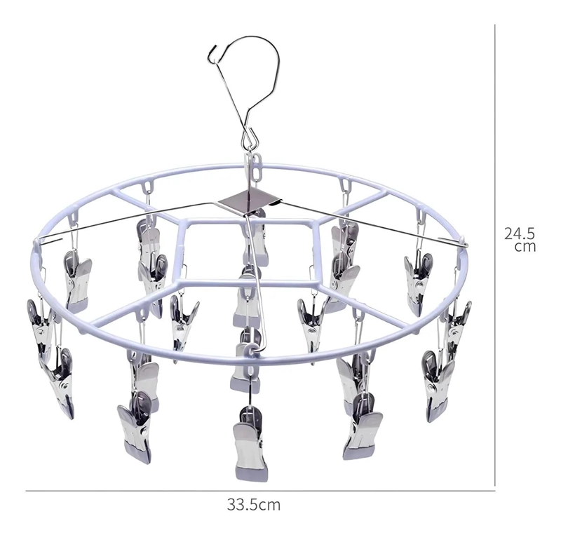 COLGADOR PLEGABLE DE CALCETINES Y ROPA INTERIOR CON 20 CLIPS - 4