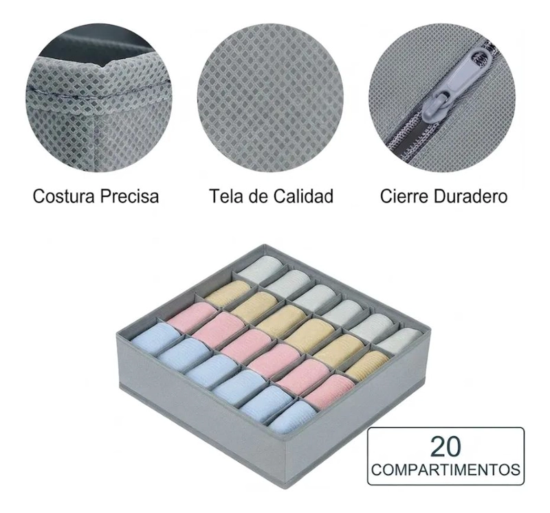 SET DE ORGANIZADORES PARA ROPA INTERIOR Y CALCETINES - 6