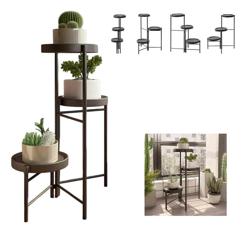 SOPORTE DESMONTABLE PARA PLANTAS DE 3 NIVELES EN METAL - 1