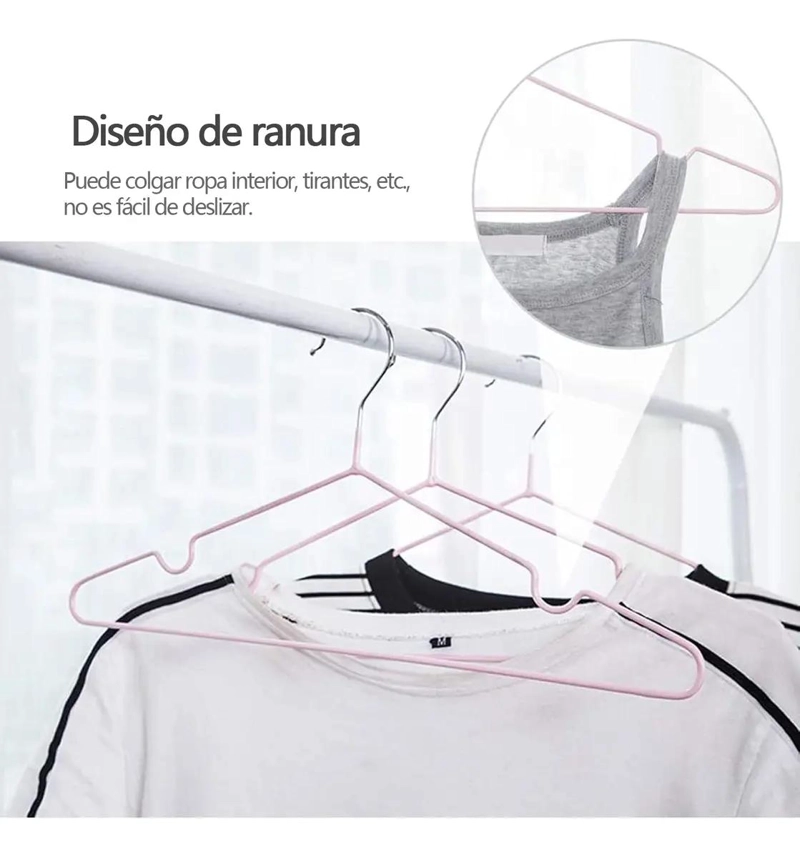 PERCHAS DE METAL ANTIDERRAPANTES DE 40 CM PARA ROPA - 4