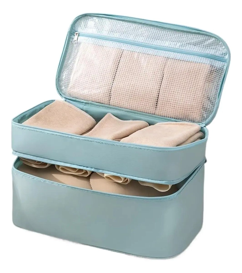 ORGANIZADOR DE ROPA INTERIOR IMPERMEABLE PARA VIAJE COLOR AZUL - 1