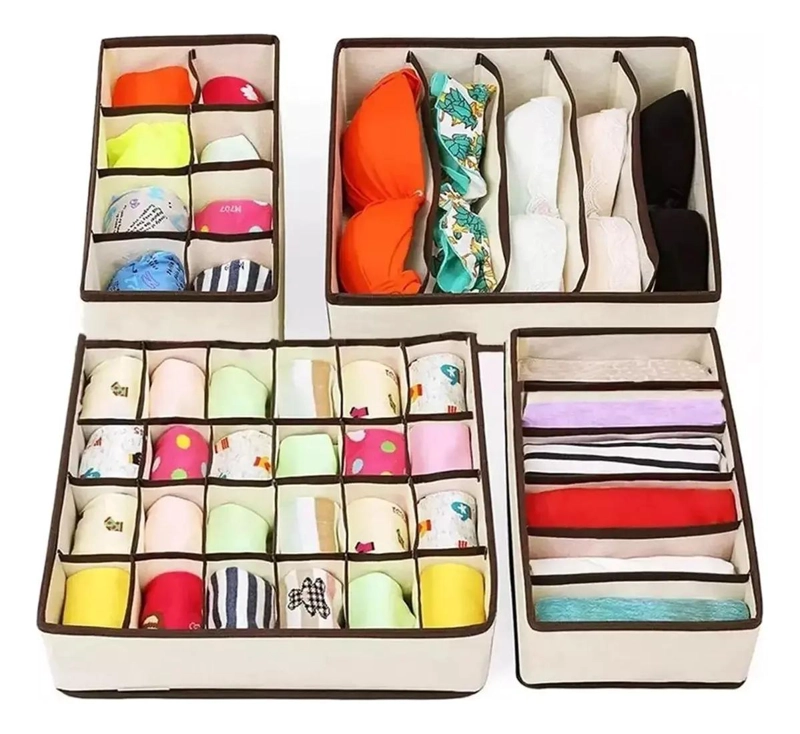ORGANIZADOR DE ROPA INTERIOR PARA CAJONES SET DE 4 PIEZAS - 1