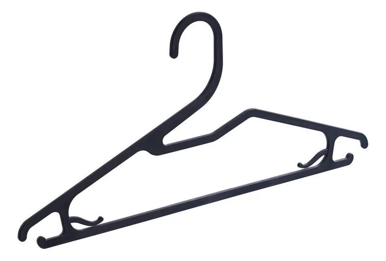 SET DE 10 COLGADORES NEGROS DE PLASTICO RESISTENTE PARA ROPA - 3
